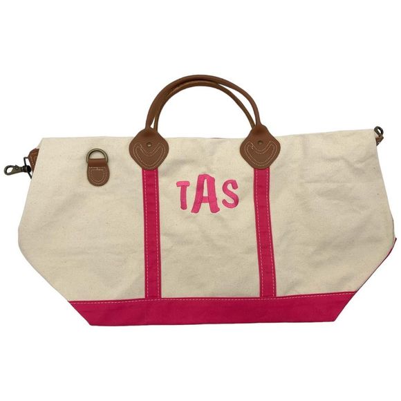 CB Station Canvas Pre-Personalized Weekender with Pouch Hot Pink - Picture 3 of 4